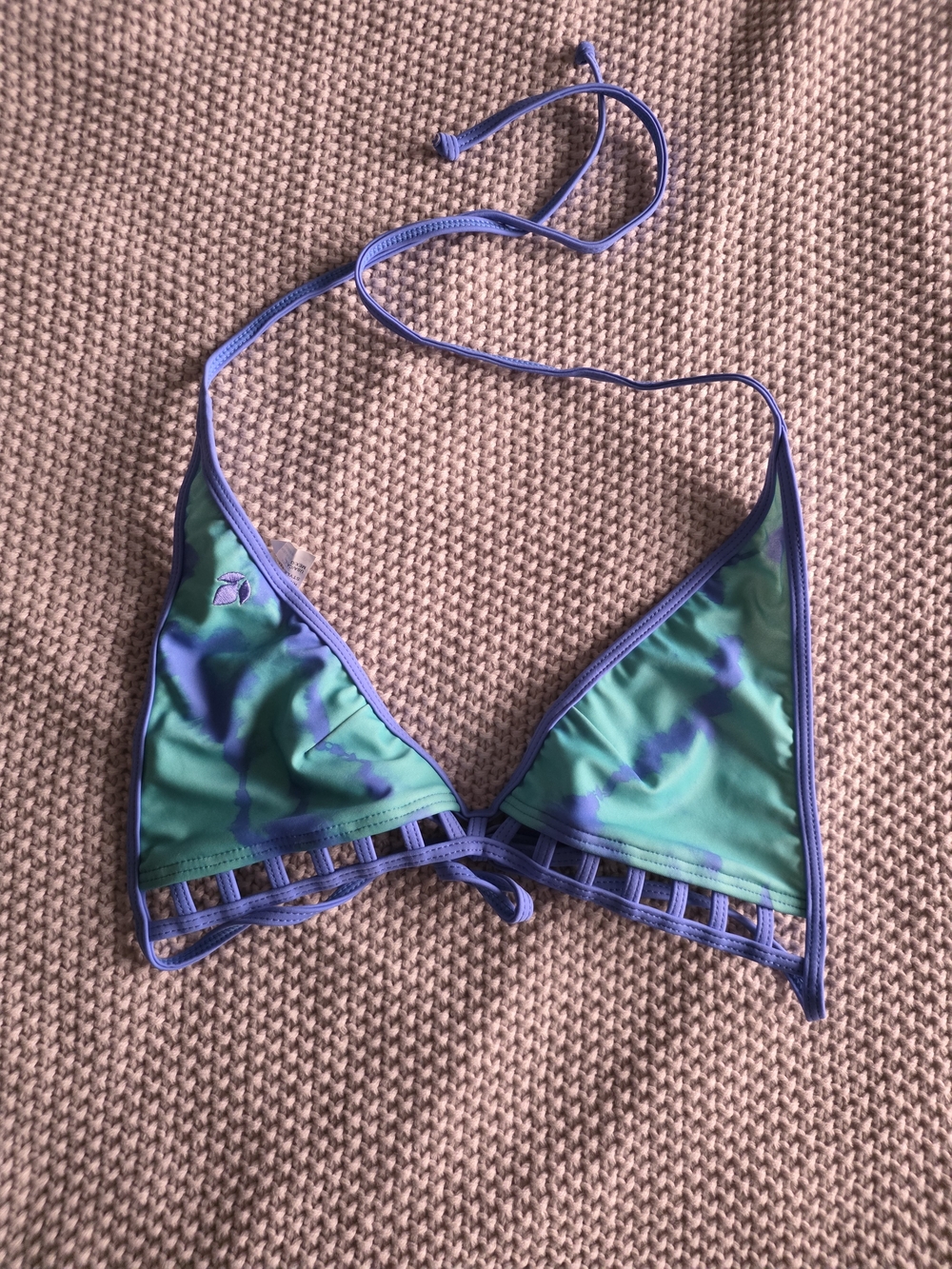 Reef Green and Purple Triangle Bikini Top